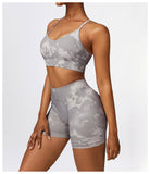 Custom Printing Seamless High Waist Shorts Crop Bra Lightweight Soft Breathable Stretchy Yoga Set