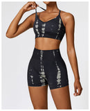 Custom Printing Seamless High Waist Shorts Crop Bra Lightweight Soft Breathable Stretchy Yoga Set