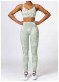 Custom Logo Tie Dye Sports Seamless Bra And Legging Outfit Workout Yoga Fitness Wear Sets For Women