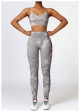 Custom Logo Tie Dye Sports Seamless Bra And Legging Outfit Workout Yoga Fitness Wear Sets For Women