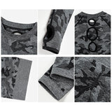 2 Pieces Seamless Yoga Leggings with Long Sleeve Crop Top Gym Set