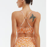 Athletic Leopard Print Leggings and Sports Bra Set Gym Clothes