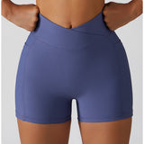 High Waisted Soft Ribbed Tummy Control Workout  Athletic Running Shorts With Pockets