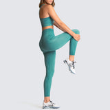 Athletic Outfits Seamless Yoga Leggings with Sports Bra Gym Tracksuits Set