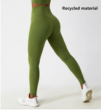 High Waisted Soft Material Butt Lifting Recycled Yoga Pants