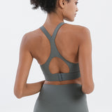 Criss-Cross Back Strappy Sports Bras Yoga Bra with Removable Cups
