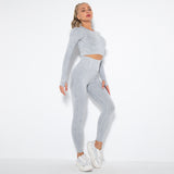 Seamless Tie Dye Workout Long Sleeve Top Scrunch Butt Lift Yoga Pants Set