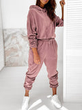Women Velvet 2 Piece Sweatsuits Set