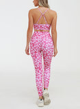 Athletic Leopard Print Leggings and Sports Bra Set Gym Clothes