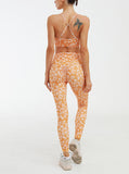 Athletic Leopard Print Leggings and Sports Bra Set Gym Clothes