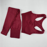 Athletic Outfits Seamless Yoga Leggings with Sports Bra Gym Tracksuits Set