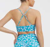 Athletic Leopard Print Leggings and Sports Bra Set Gym Clothes