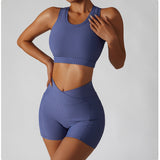 High Waisted Soft Ribbed Tummy Control Workout  Athletic Running Shorts With Pockets