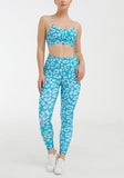 Athletic Leopard Print Leggings and Sports Bra Set Gym Clothes