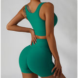 High Waisted Soft Ribbed Tummy Control Workout  Athletic Running Shorts With Pockets