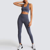 Athletic Outfits Seamless Yoga Leggings with Sports Bra Gym Tracksuits Set
