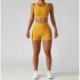 High Waisted Soft Ribbed Tummy Control Workout  Athletic Running Shorts With Pockets