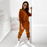 Women Velvet 2 Piece Sweatsuits Set