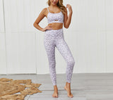 Athletic Leopard Print Leggings and Sports Bra Set Gym Clothes