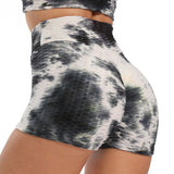 Women's High Waist Elasticity Jacquard Yoga Shorts