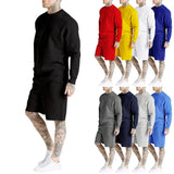 2022 Sportswear Long Sleeve Hoodie and Shorts Set Men's  Outfits  2 Piece Tracksuit