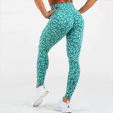 Athletic Leopard Print Leggings and Sports Bra Set Gym Clothes