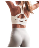 RUNNING Criss-Cross Back Padded Strappy  Medium Support Yoga Bra with Removable Cups