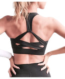 RUNNING Criss-Cross Back Padded Strappy  Medium Support Yoga Bra with Removable Cups