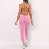 Sexy Sleeveless Women Fitness Backless Jumpsuit Activewear