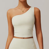 2025 New Design Fashion One Shoulder Cloud Sense Crop Tops