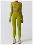 High Stretchy Comfortable Leggings Gym Fitness Nude Skin Waistcoat Bra Set Quick Dry Women Yoga 3 Pieces Set