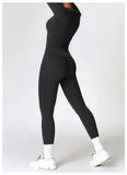 Loq MOQ Fashion Gym wear Fitness Long Sleeve Top Leggings Clothing Yoga Set
