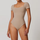 Summer soft short sleeve jumpsuit set yoga wear activewear clothes