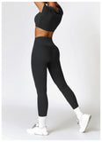 Custom Logo gym fitness brushed fabric sets active yoga wear sport clothing