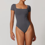 Summer soft short sleeve jumpsuit set yoga wear activewear clothes