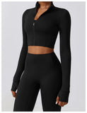New Design Zip Up Top Bra High Waist Butt Lifting Leggings Suit Women Sportswear 3 Piece Sets