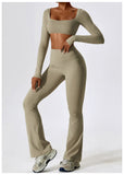 Custom Woman Sport Tank Top Wide Leg Yoga Pants High Waist Pants Yoga Set