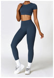 Custom Logo gym fitness brushed fabric sets active yoga wear sport clothing