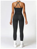 Brushed Soft Tank Top Sportswear High Waisted Leggings Workout Set for Women