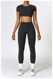 Custom Logo gym fitness brushed fabric sets active yoga wear sport clothing