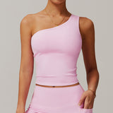 2025 New Design Fashion One Shoulder Cloud Sense Crop Tops