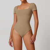 Summer soft short sleeve jumpsuit set yoga wear activewear clothes