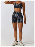 Custom Printing Seamless High Waist Shorts Crop Bra Lightweight Soft Breathable Stretchy Yoga Set