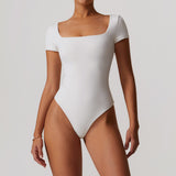 Summer soft short sleeve jumpsuit set yoga wear activewear clothes