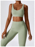 OEM High Stretchy Sports Bra Tummy Control Leggings Fitness Yoga Wide Flare Pants Set