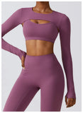 High Stretchy Comfortable Leggings Gym Fitness Nude Skin Waistcoat Bra Set Quick Dry Women Yoga 3 Pieces Set