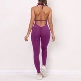 Sexy Sleeveless Women Fitness Backless Jumpsuit Activewear