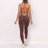 Sexy Sleeveless Women Fitness Backless Jumpsuit Activewear