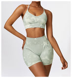Custom Printing Seamless High Waist Shorts Crop Bra Lightweight Soft Breathable Stretchy Yoga Set