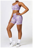 Custom Printing Seamless High Waist Shorts Crop Bra Lightweight Soft Breathable Stretchy Yoga Set